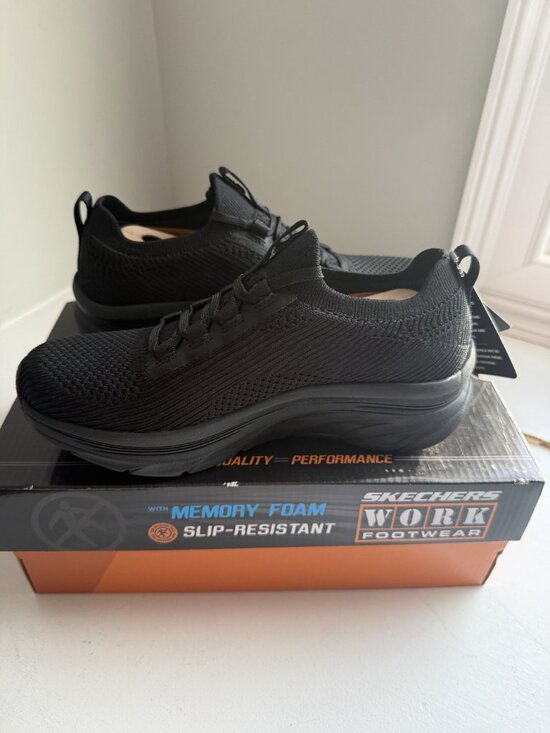 NWB Sketchers Footwear Sneaker D'Lux Walker SR Ozema Black Size US 5.5 $95 [jb] - Picture 15 of 16